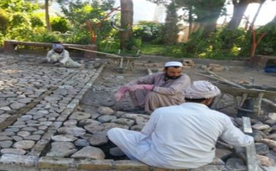 LOCAL MONITORS, SUCCEEDED IN PAVING A STONE-PAVEMENT IN HERAWI HIGH SCHOOL OF HERAT WITH THE COORDINATION OF THE RESIDENTS OF THAT AREA.