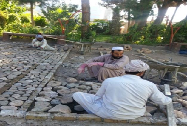 LOCAL MONITORS, SUCCEEDED IN PAVING A STONE-PAVEMENT IN HERAWI HIGH SCHOOL OF HERAT WITH THE COORDINATION OF THE RESIDENTS OF THAT AREA.