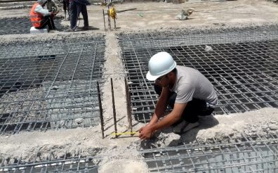 Integrity Volunteers prevent additional construction on a cracking ICU roof in Herat province